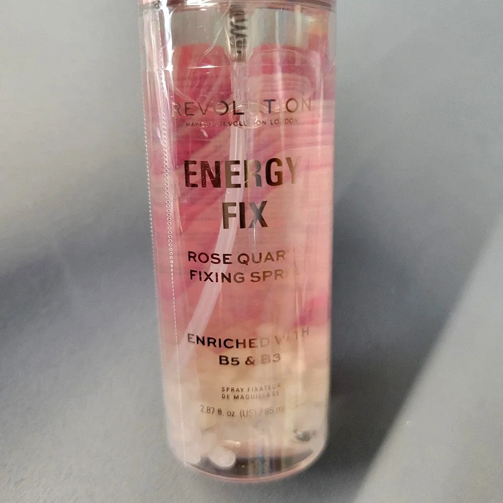 Revolution Energy Fix Rose Quartz Fixing Spray 85ml 2.87oz Makeup Setting B5 B3